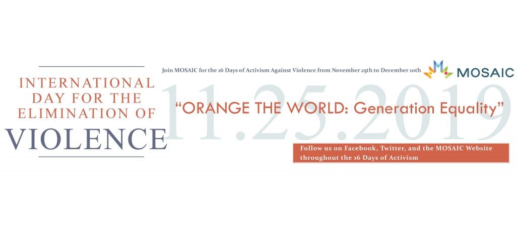 International Day for the Elimination of Violence against Women – November 25th